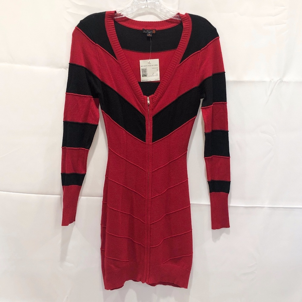 G by Guess Red & Black Striped Sweater Dress *NEW